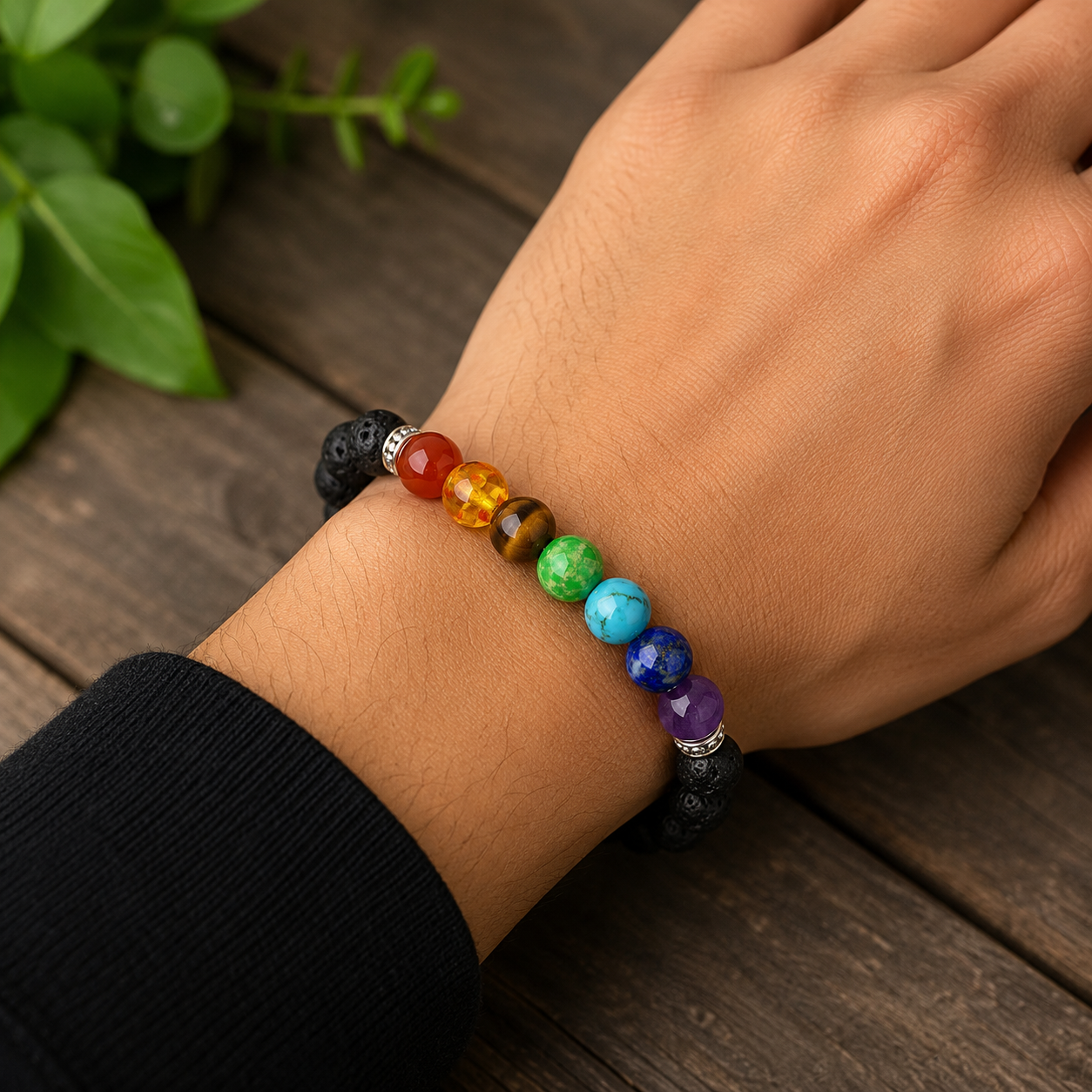 THE REAL 7 CHAKRA CRYSTAL WITH LAVA STONES