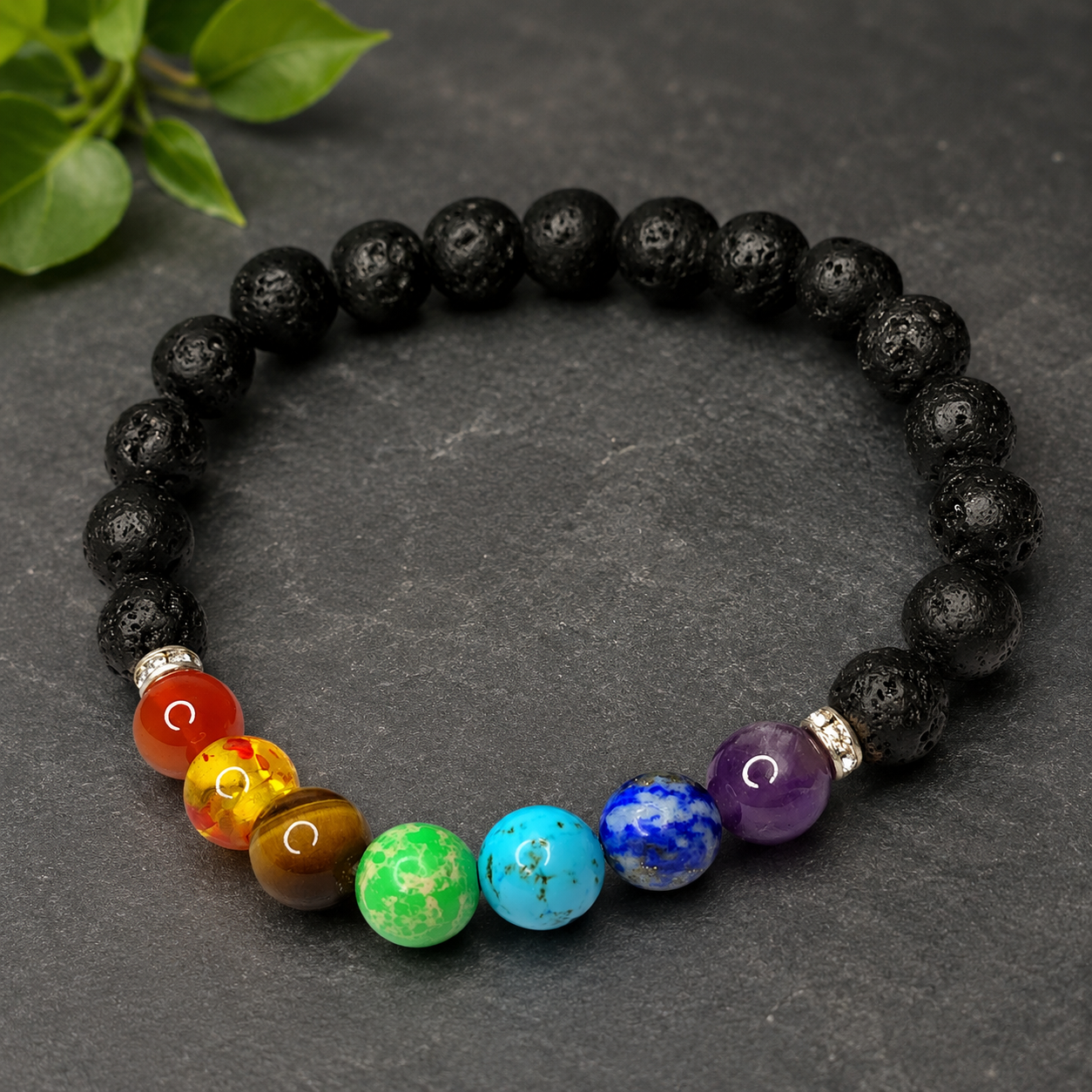 THE REAL 7 CHAKRA CRYSTAL WITH LAVA STONES